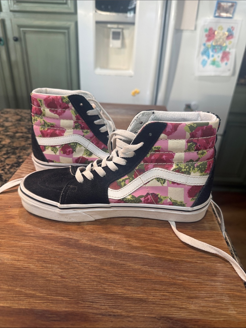 Vans Kids' Sk8-Hi Floral Black High-Top Sneakers